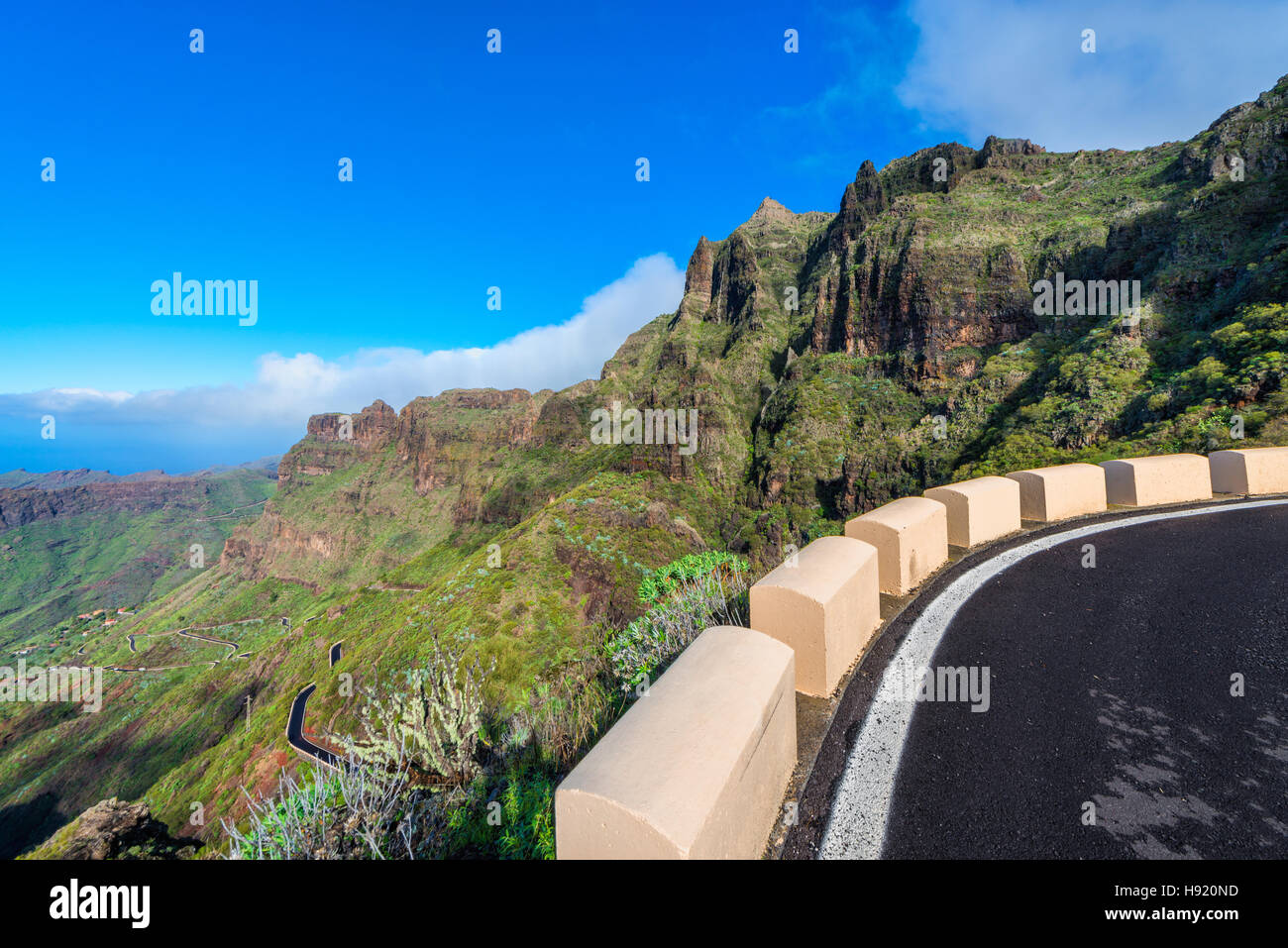 Strada di Montagna nel Nord Tenerife Foto Stock