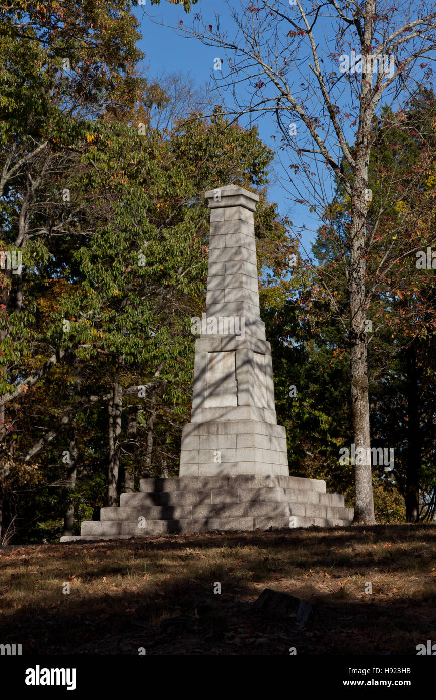 Memorial a Kings Mountain National Military Park a Blacksburg VA, Foto Stock