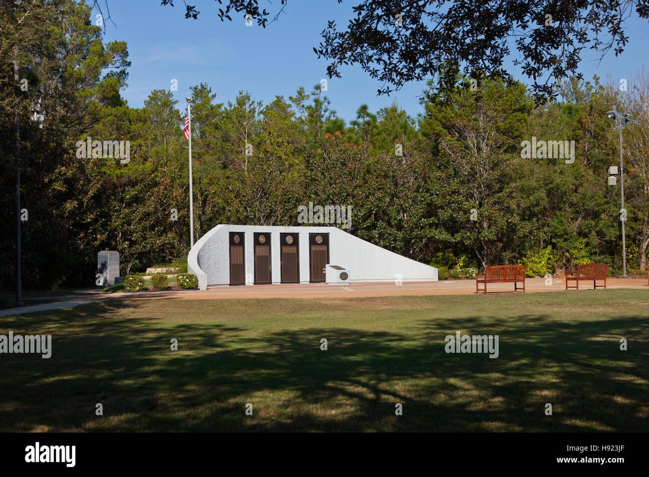 L'eliminazione degli ordigni esplosivi (EOD) Memorial presso Eglin Air Force Base in Florida. Un monumento a tutti i tecnici perso sul dovere Foto Stock