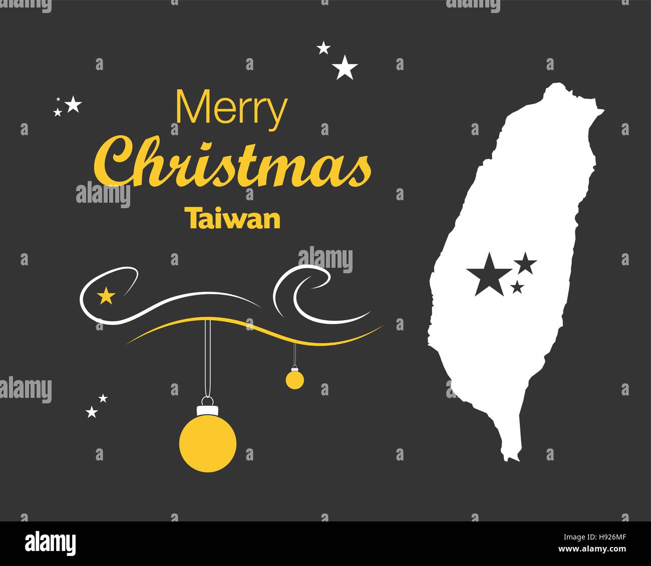 Buon Natale illustrazione con tema mappa di Taiwan Illustrazione Vettoriale