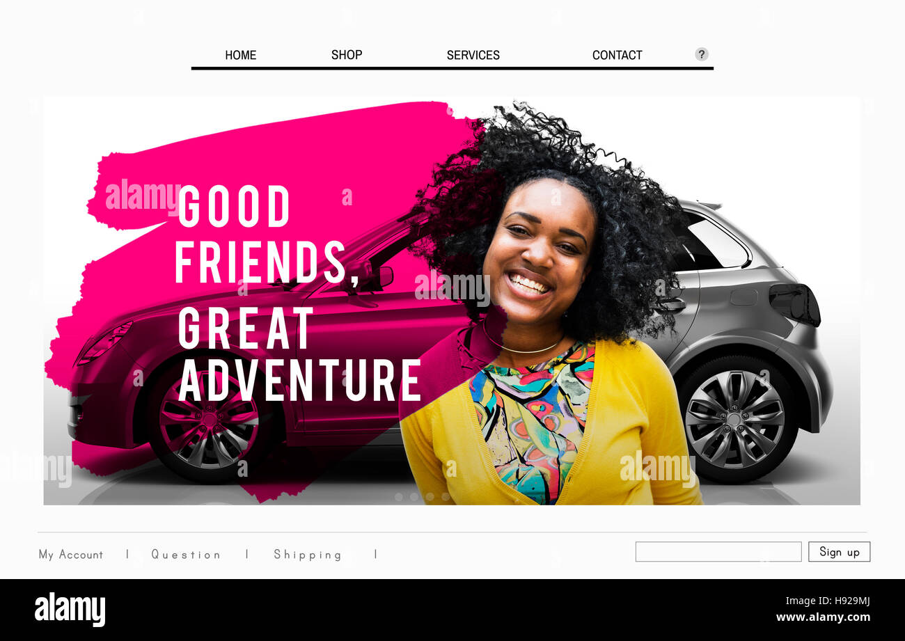 Sito web di auto Homepage Layout concetto di pubblicità Foto Stock