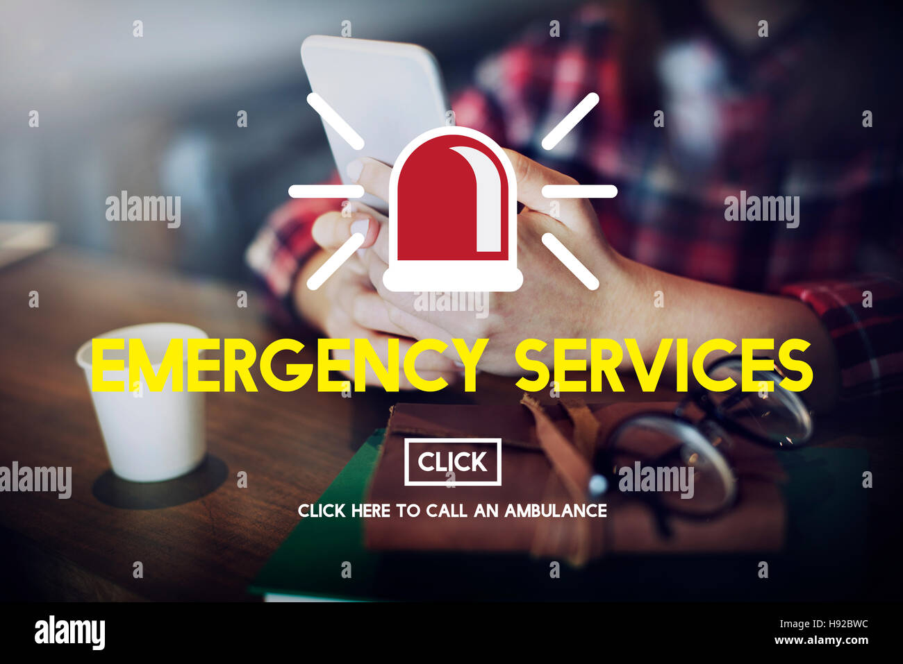 Servizi di emergenza crisi accidentali critica il concetto di rischio Foto Stock