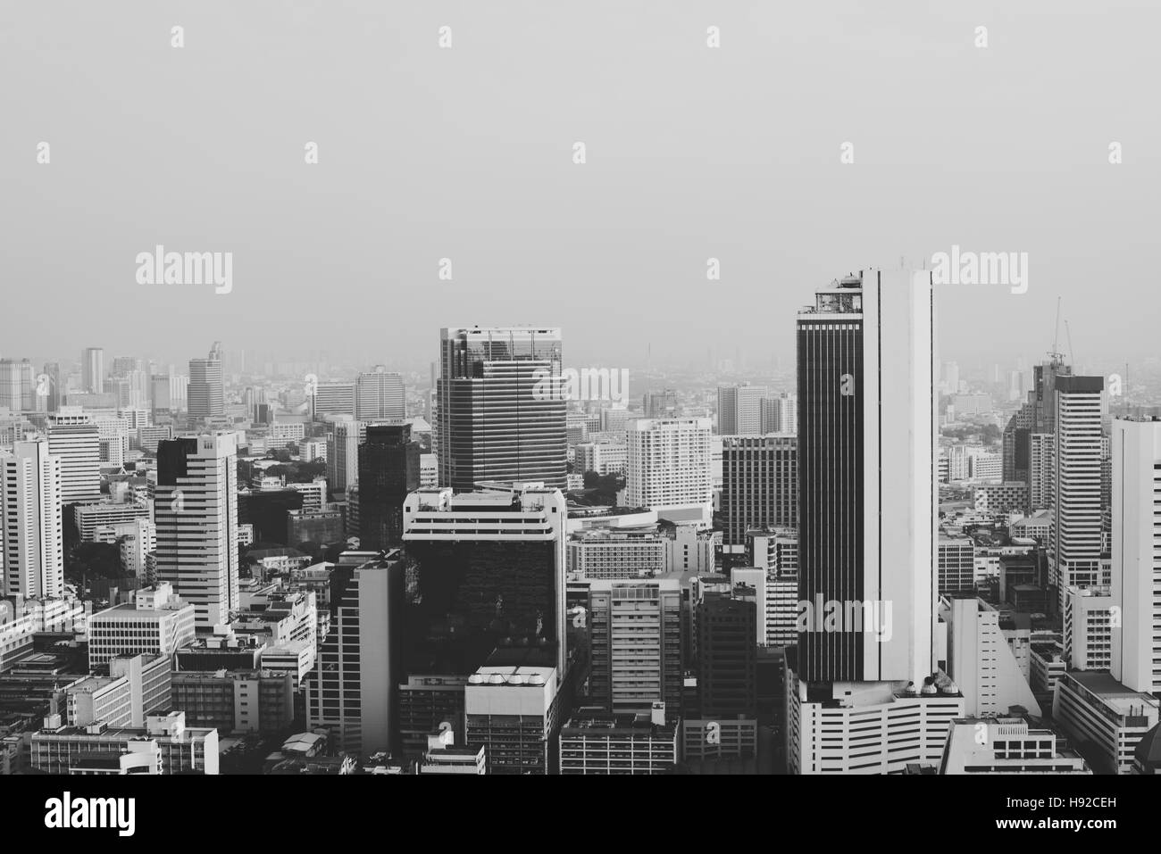 Edificio Cityscape Skyline Downtown Concrete Jungle Concept Foto Stock