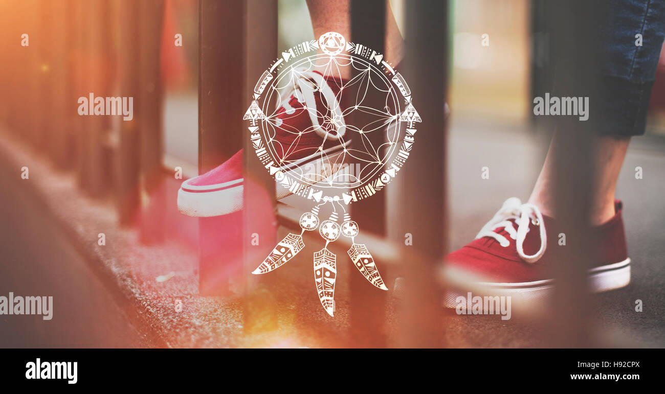 Sogni Catcher indiani segno simbolico concetto Foto Stock