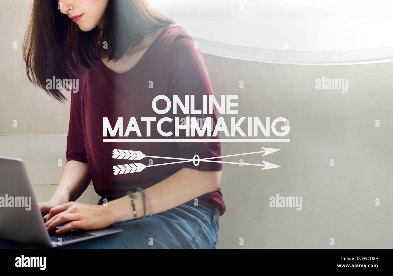 Online Dating Online relazione corrispondente concetto Online Foto Stock