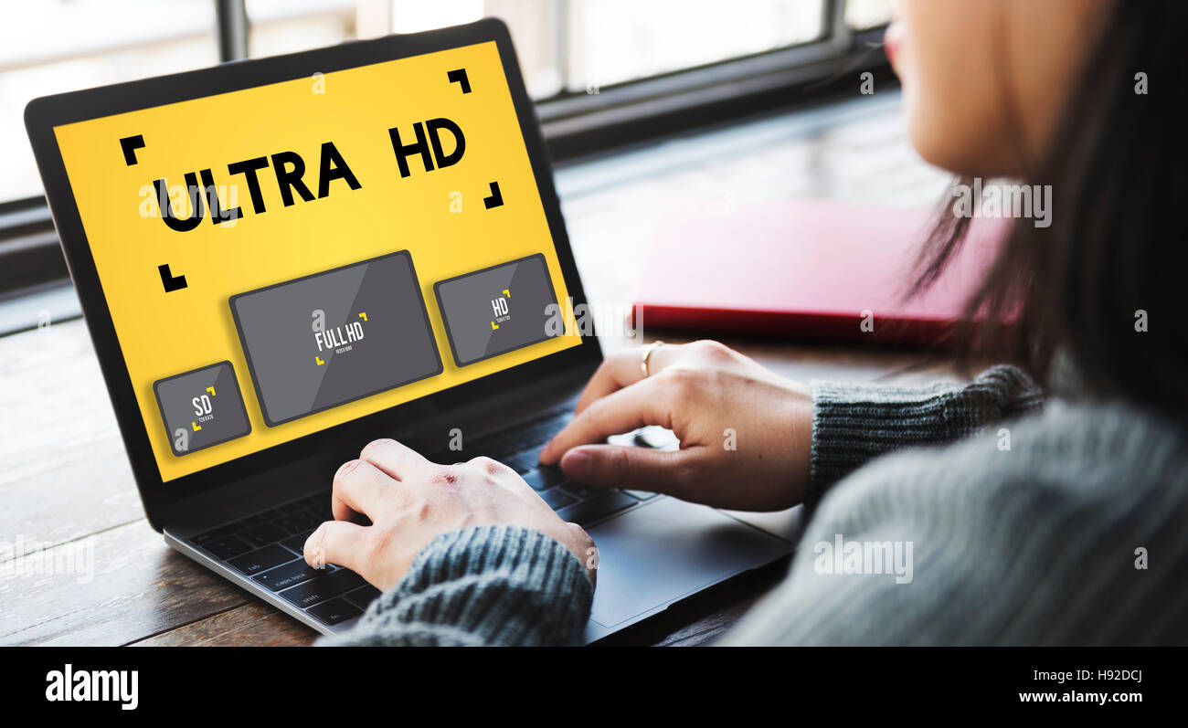 Ultra HD risoluzione Monitor concetto dello schermo Foto Stock