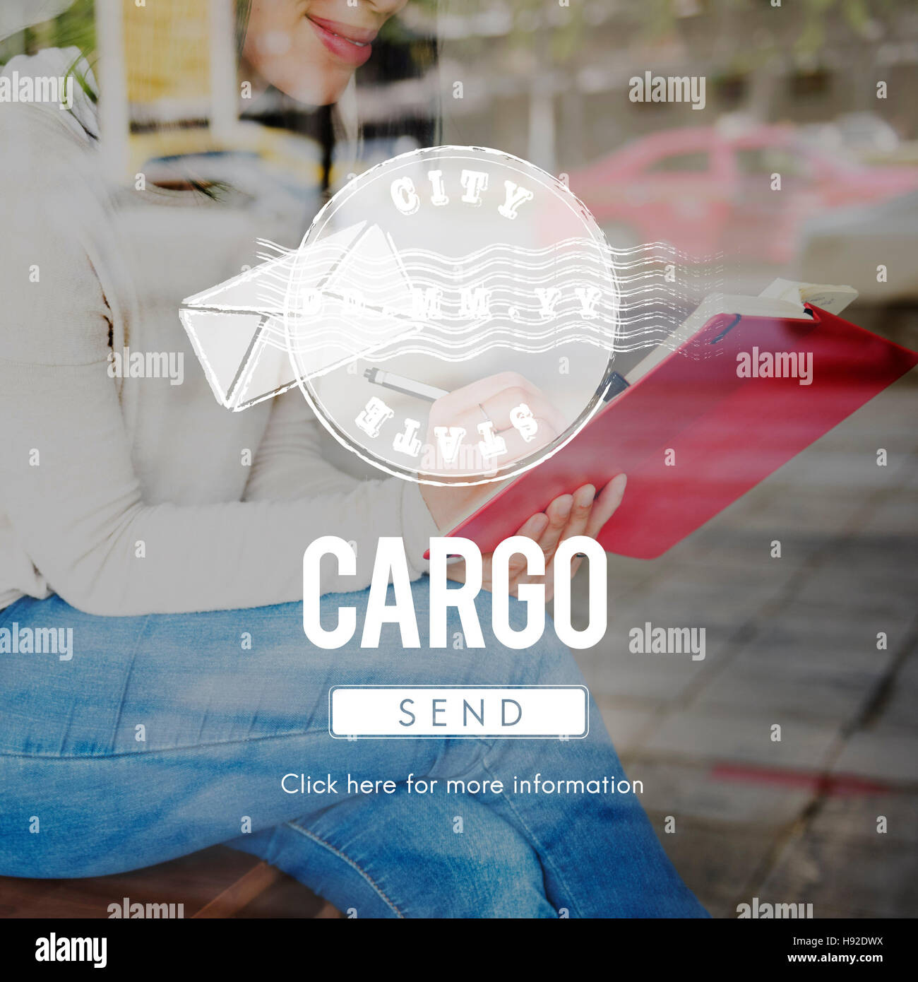 Postali recapito postale timbro concetto grafico Foto Stock