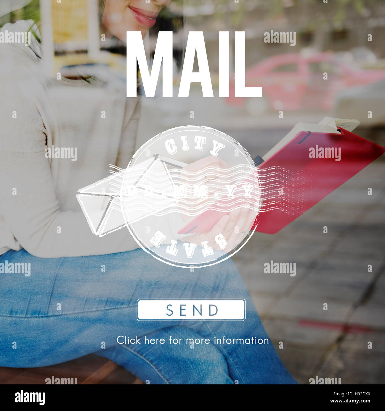 Postali recapito postale timbro concetto grafico Foto Stock