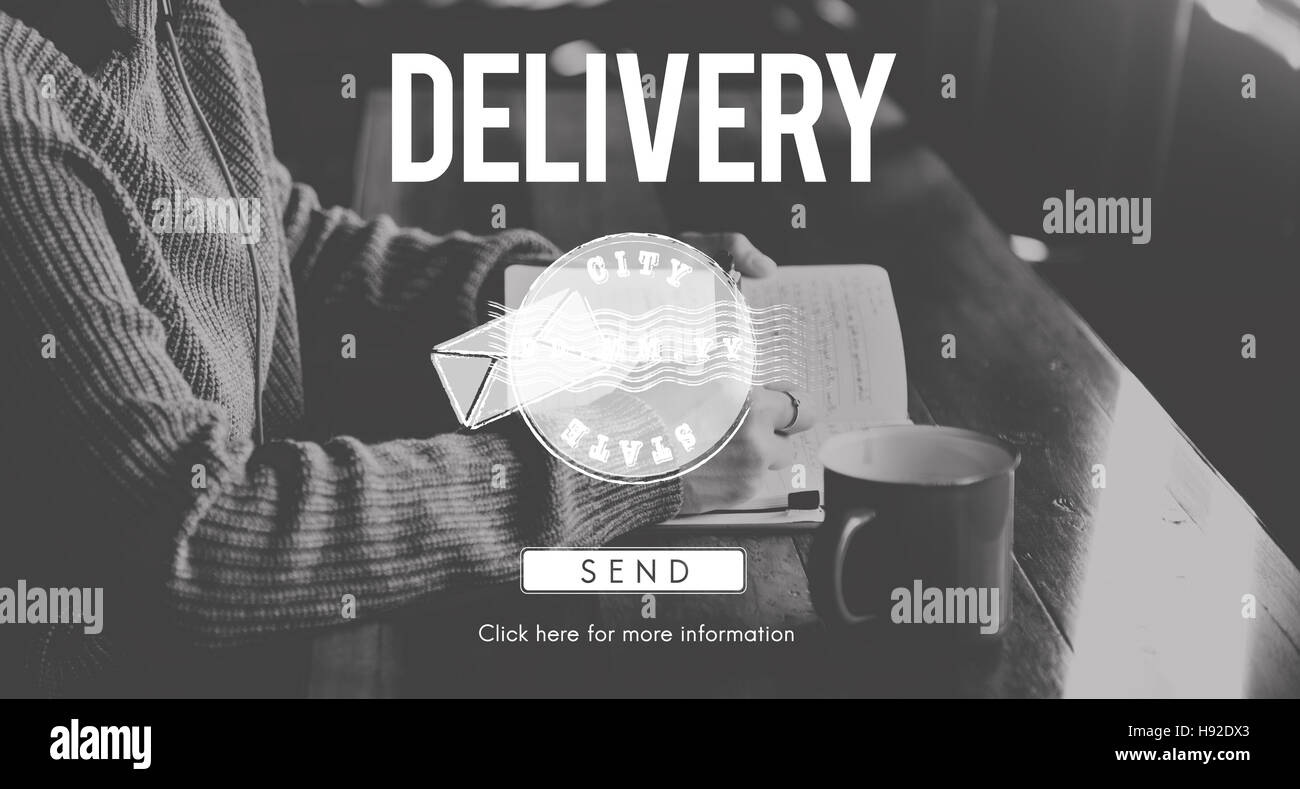 Postali recapito postale timbro concetto grafico Foto Stock