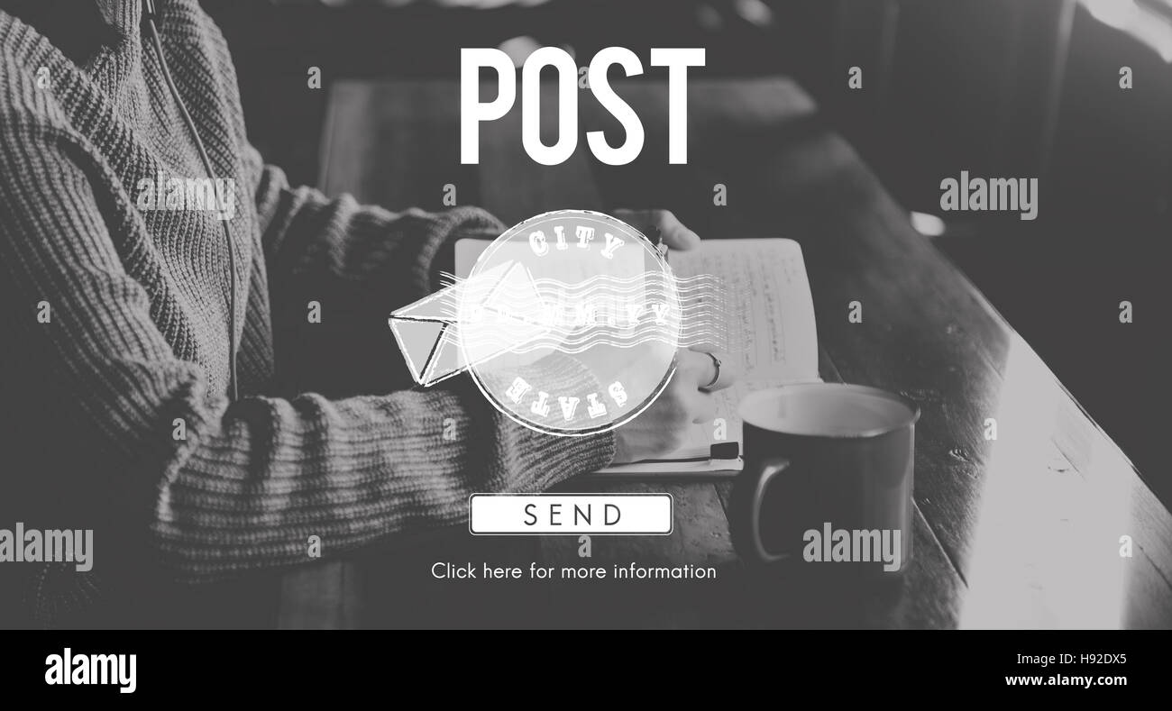 Postali recapito postale timbro concetto grafico Foto Stock