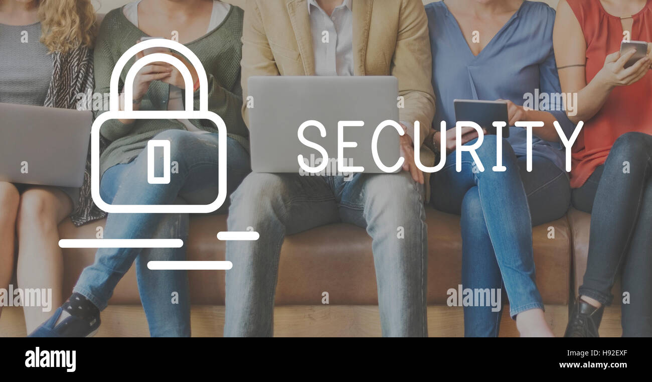 Sicurezza privacy Assicurazione privata il concetto di protezione Foto Stock