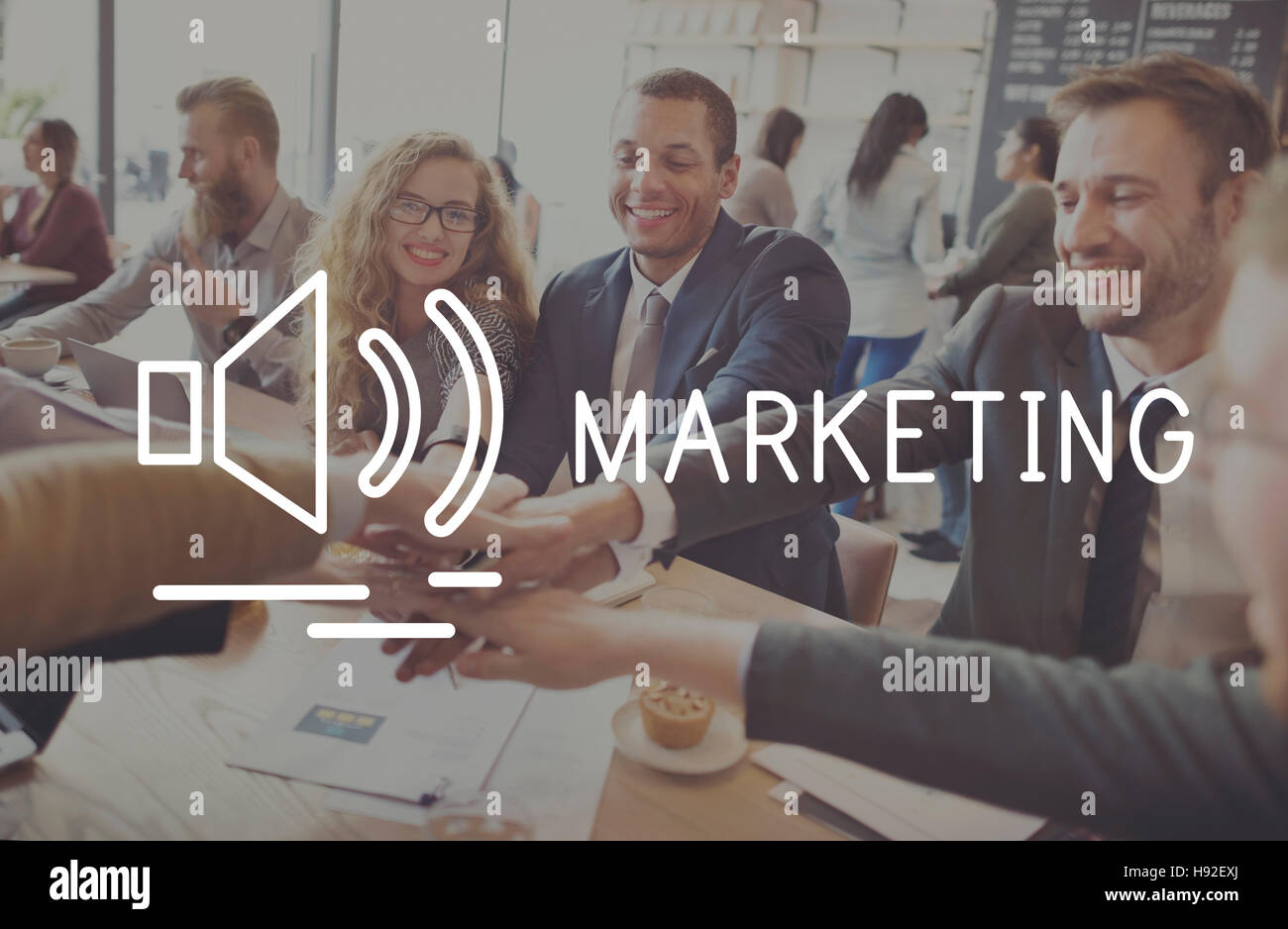Marketing Pubblicità Business concetto commerciale Foto Stock