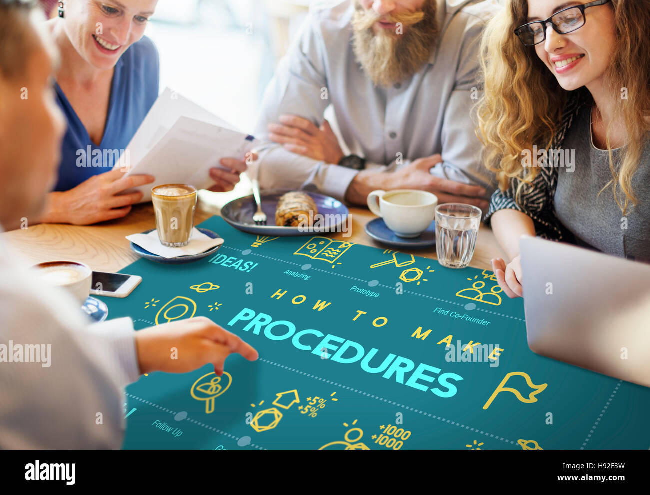 Le procedure di approccio di azione tecnica di processo di concetto Foto Stock