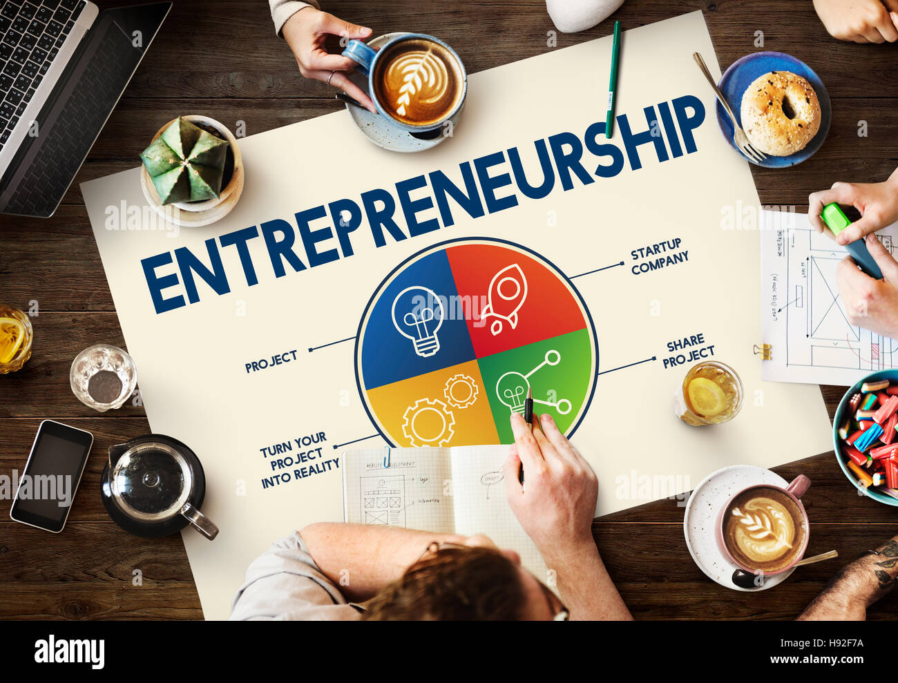 Imprenditorialità Tycoon Small Business Enterprise Concept Foto Stock