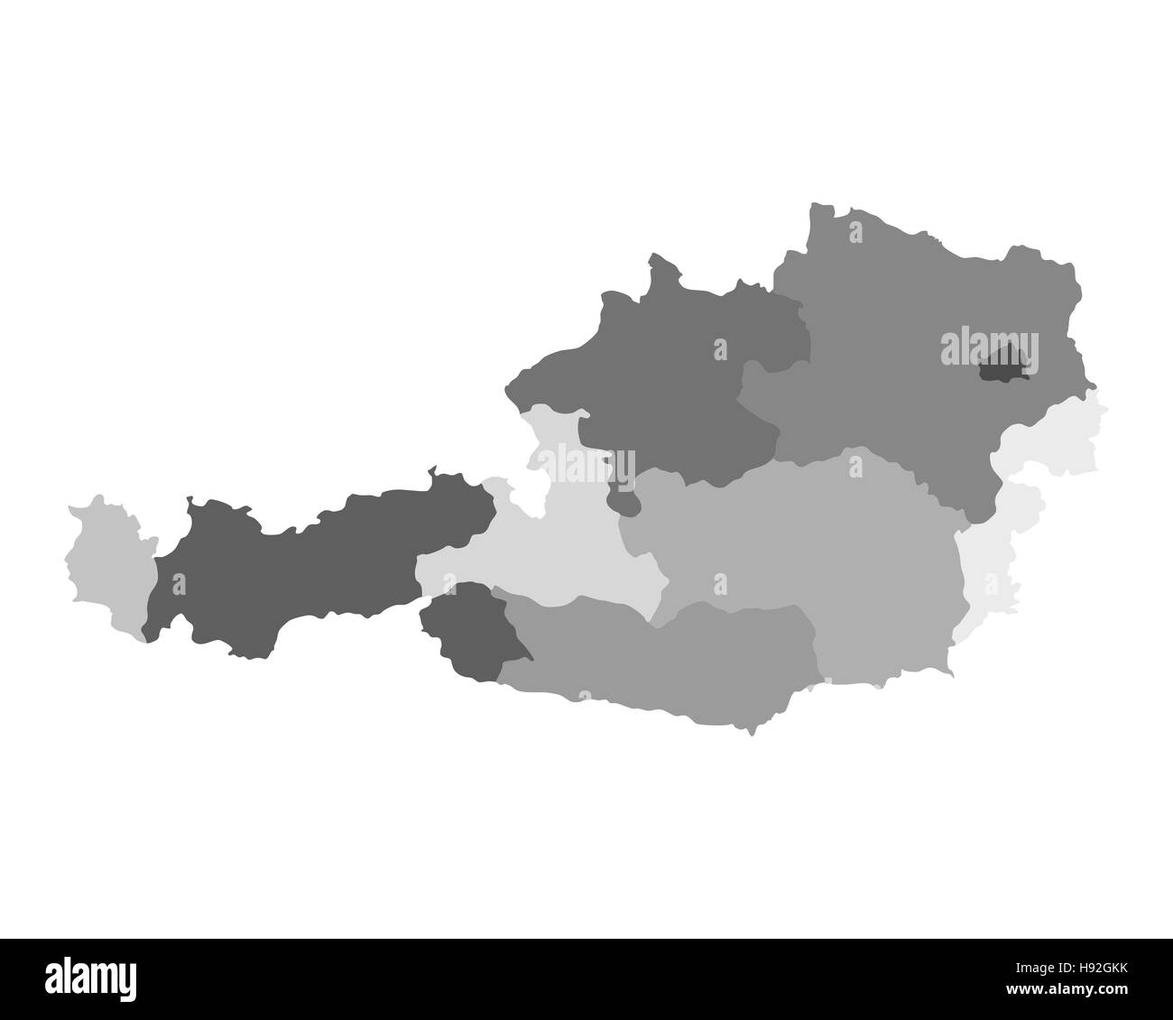 Mappa di Austria Foto Stock