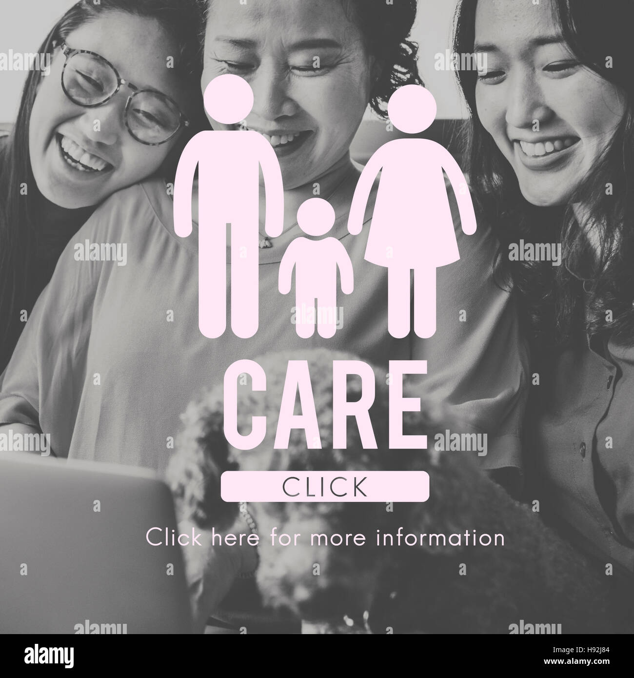 Cura della famiglia genealogia amore relative Home Concetto Foto Stock