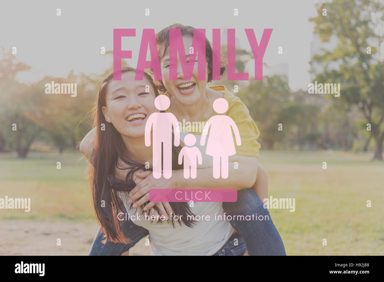 Cura della famiglia genealogia amore relative Home Concetto Foto Stock