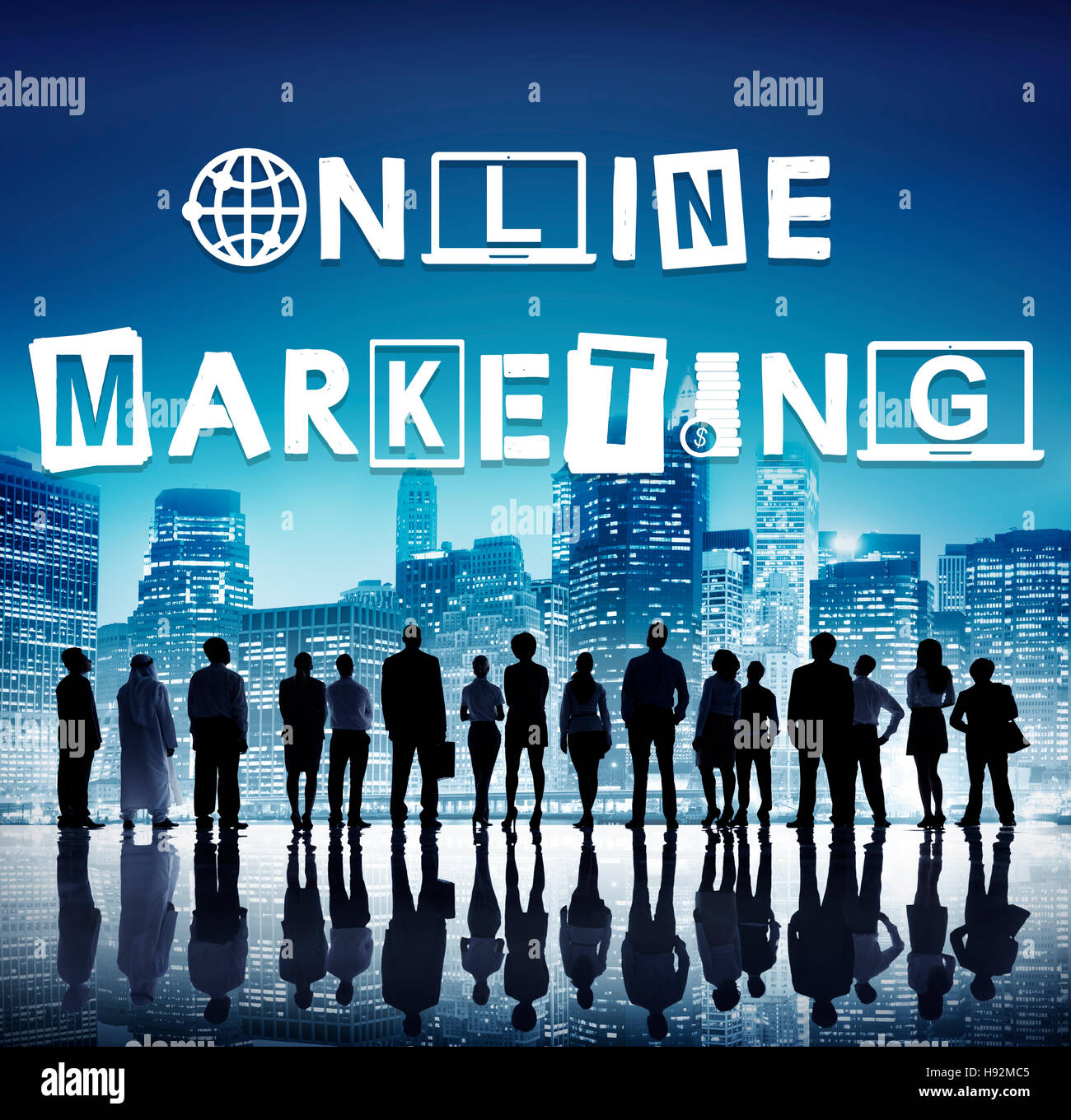 Online Marketing Parola grafica Design Concept Foto Stock