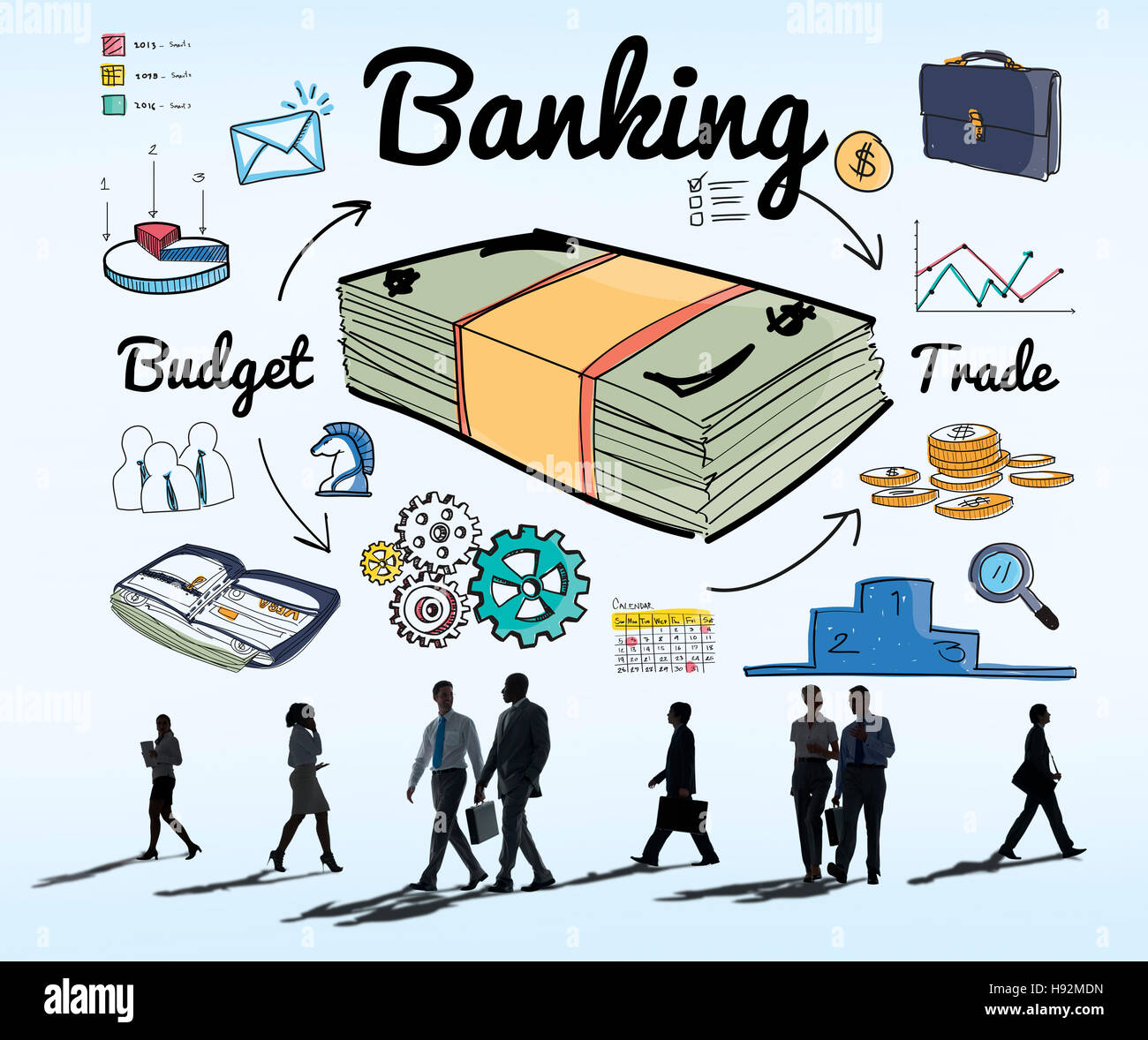 Finanziari bancari denaro Economia concetto di risparmio Foto Stock