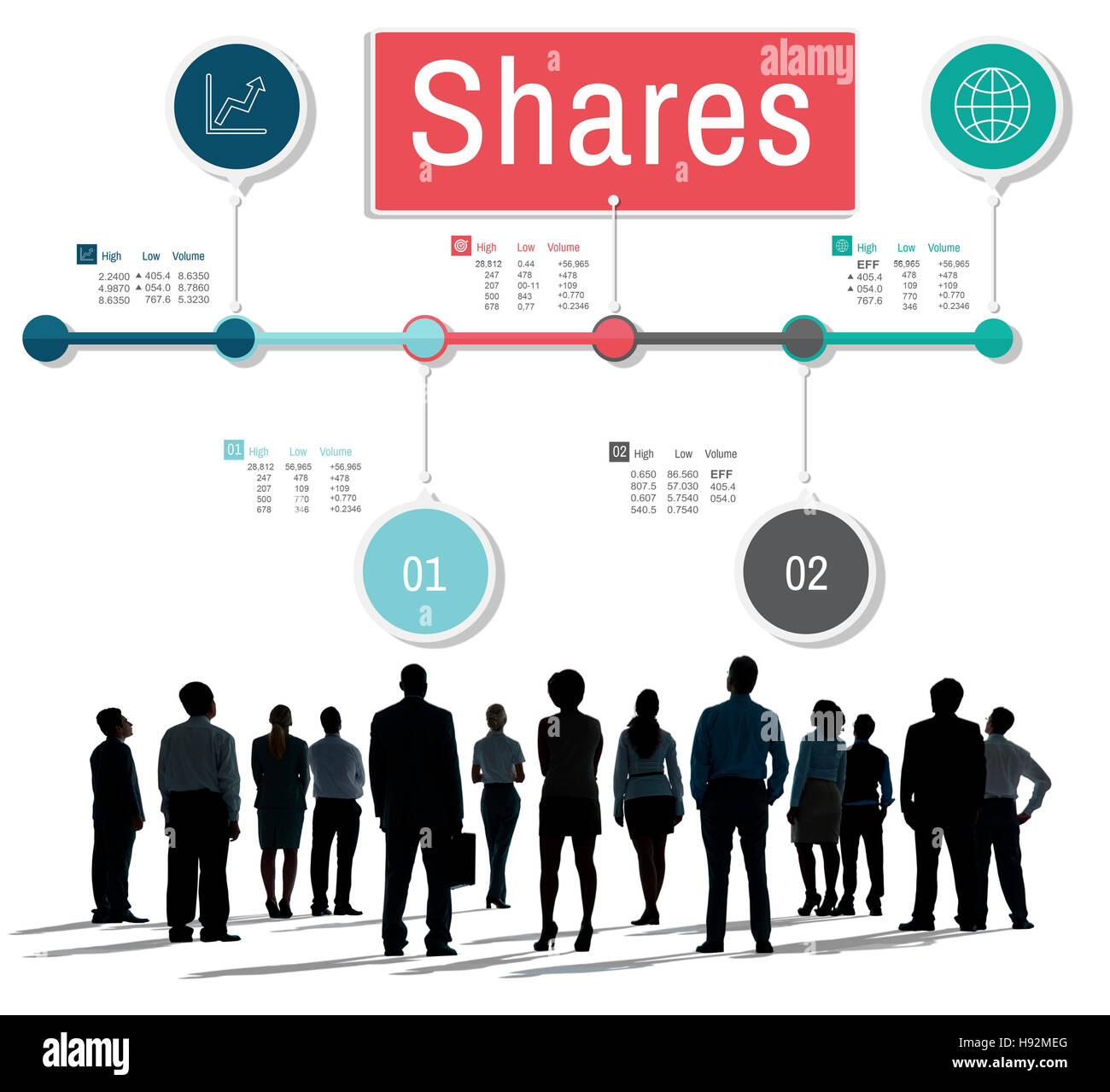 Azioni Global Business Informazioni Concetto di dati Foto Stock