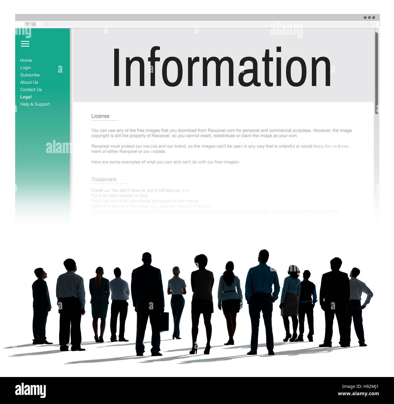 I dati delle informazioni di sito Web di interfaccia Internet Concept Foto Stock