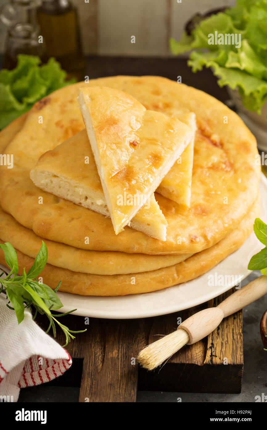 Focacce con ripieno di formaggio Foto Stock