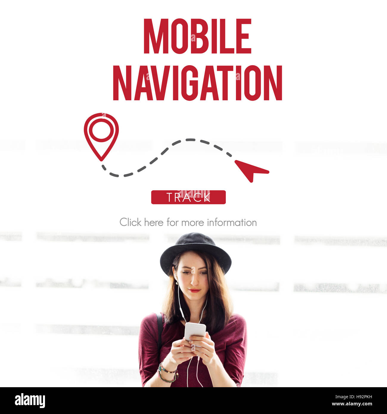 Navigazione GPS localizzatore città esplorare Concept Foto Stock