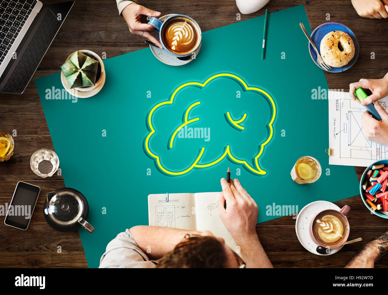 Creazione di idee di brainstorming Creazione di Cloud Concept grafico Foto Stock