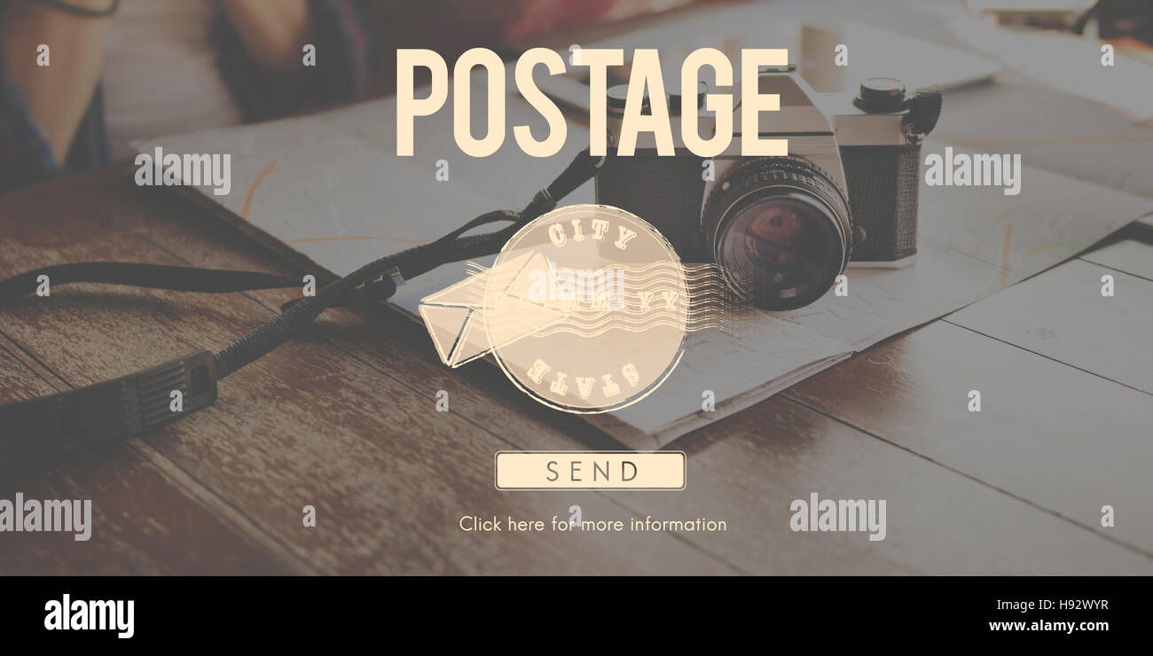 Postali recapito postale timbro concetto grafico Foto Stock