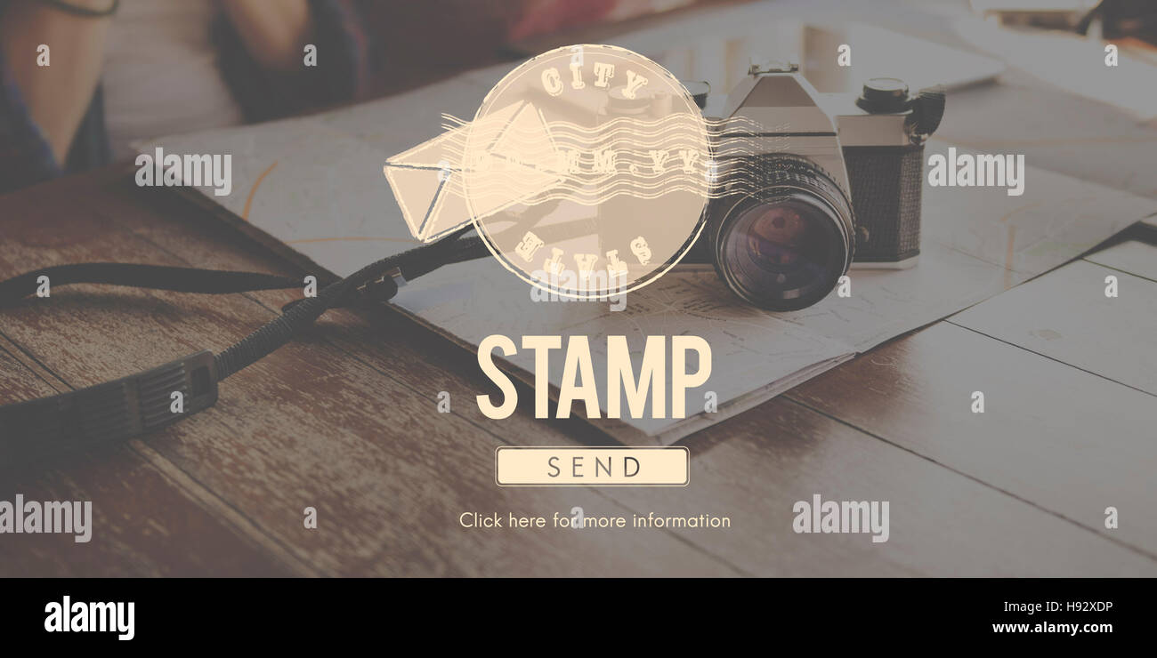 Postali recapito postale timbro concetto grafico Foto Stock