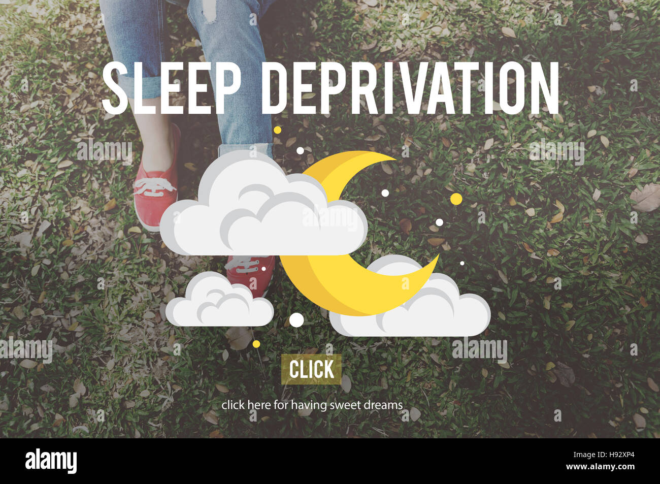 La privazione del sonno insonnia problema narcolessia Concept Foto Stock