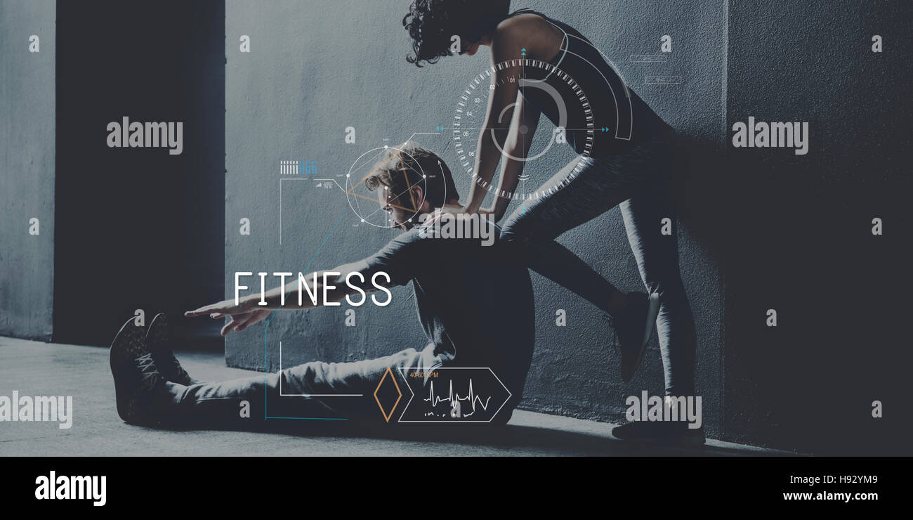 Health Fitness Healthcare La tecnologia di tracciamento Concept Foto Stock