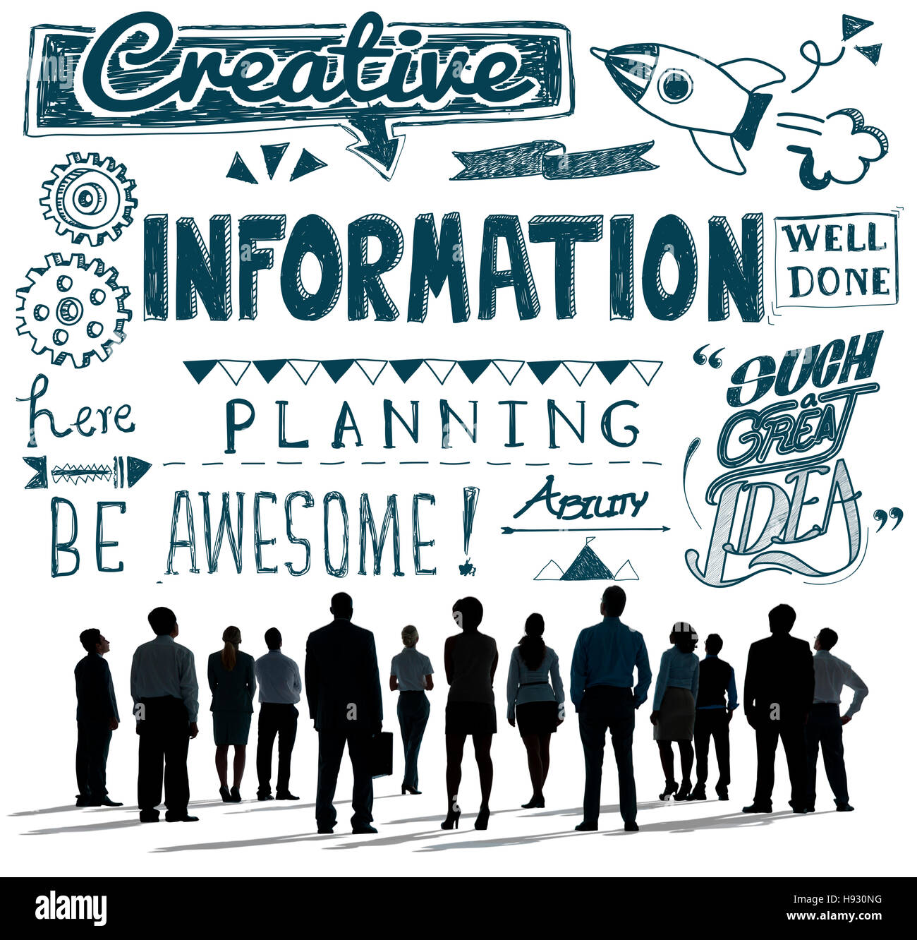 I dati di informazione la capacità progettuale schizzo Concept Foto Stock