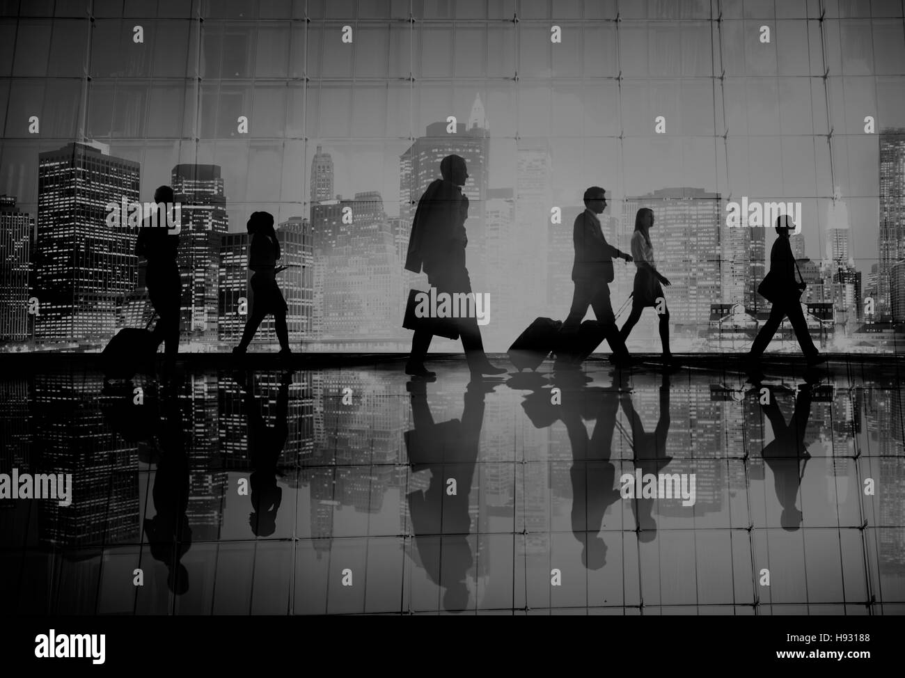 La gente di affari a piedi " commuter " Rush Hour Concept Foto Stock