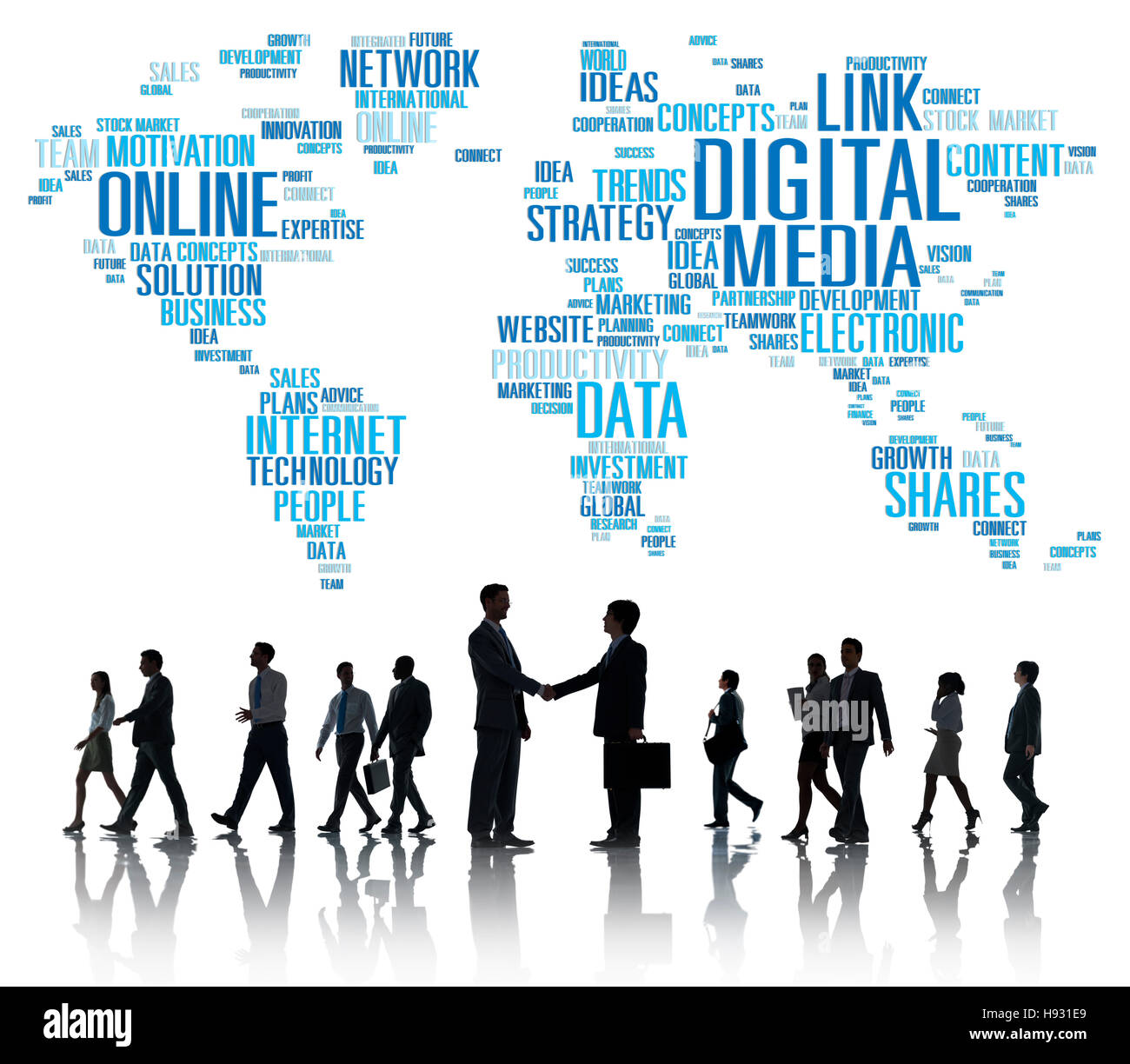 Digital Media il collegamento di rete di contenuti il concetto di tecnologia Foto Stock