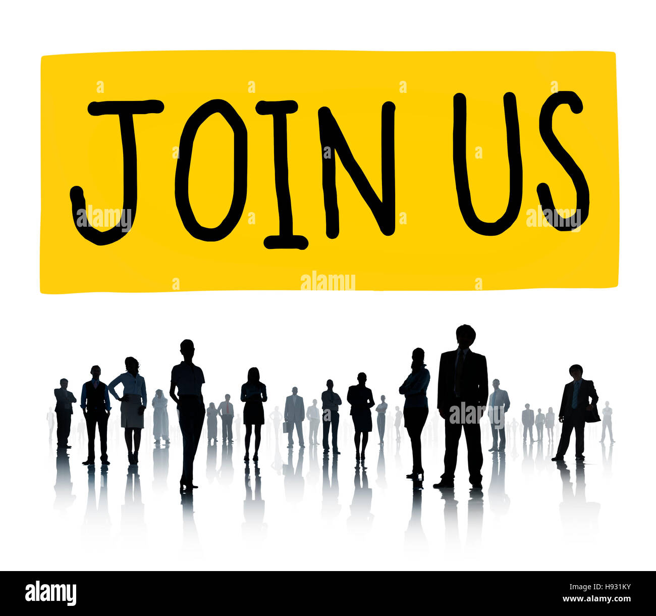 Unisciti a noi Information Networking circa il concetto di Business Foto Stock