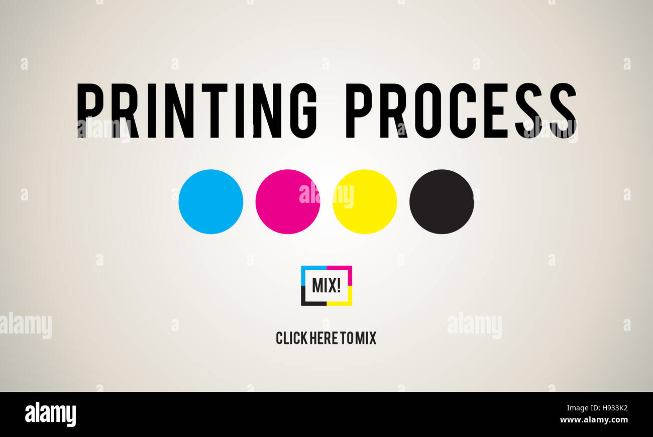 Processo di stampa offset a colori di inchiostro media industria Concept Foto Stock