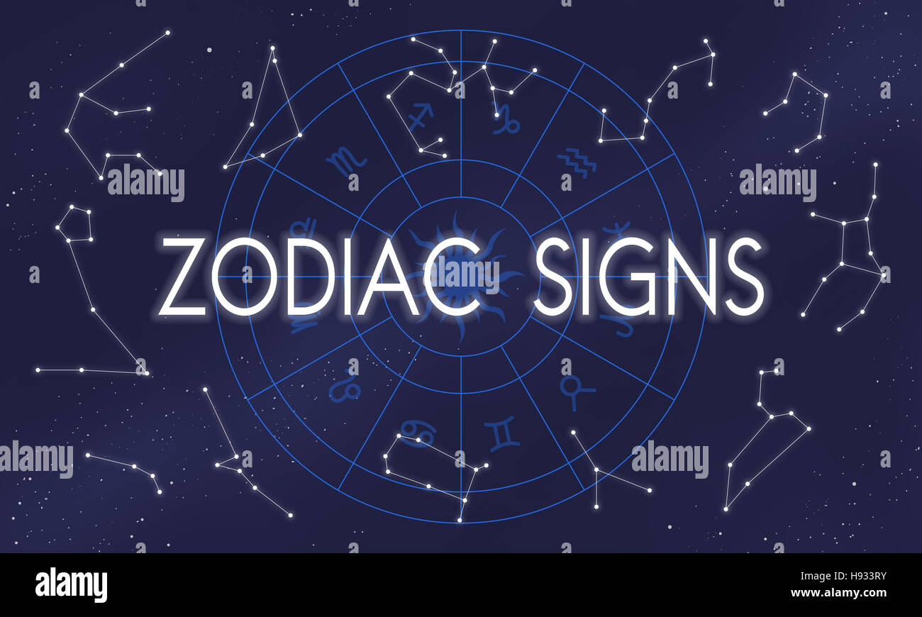 Segni zodiacali astrale nascita Astrologico il concetto del calendario Foto Stock