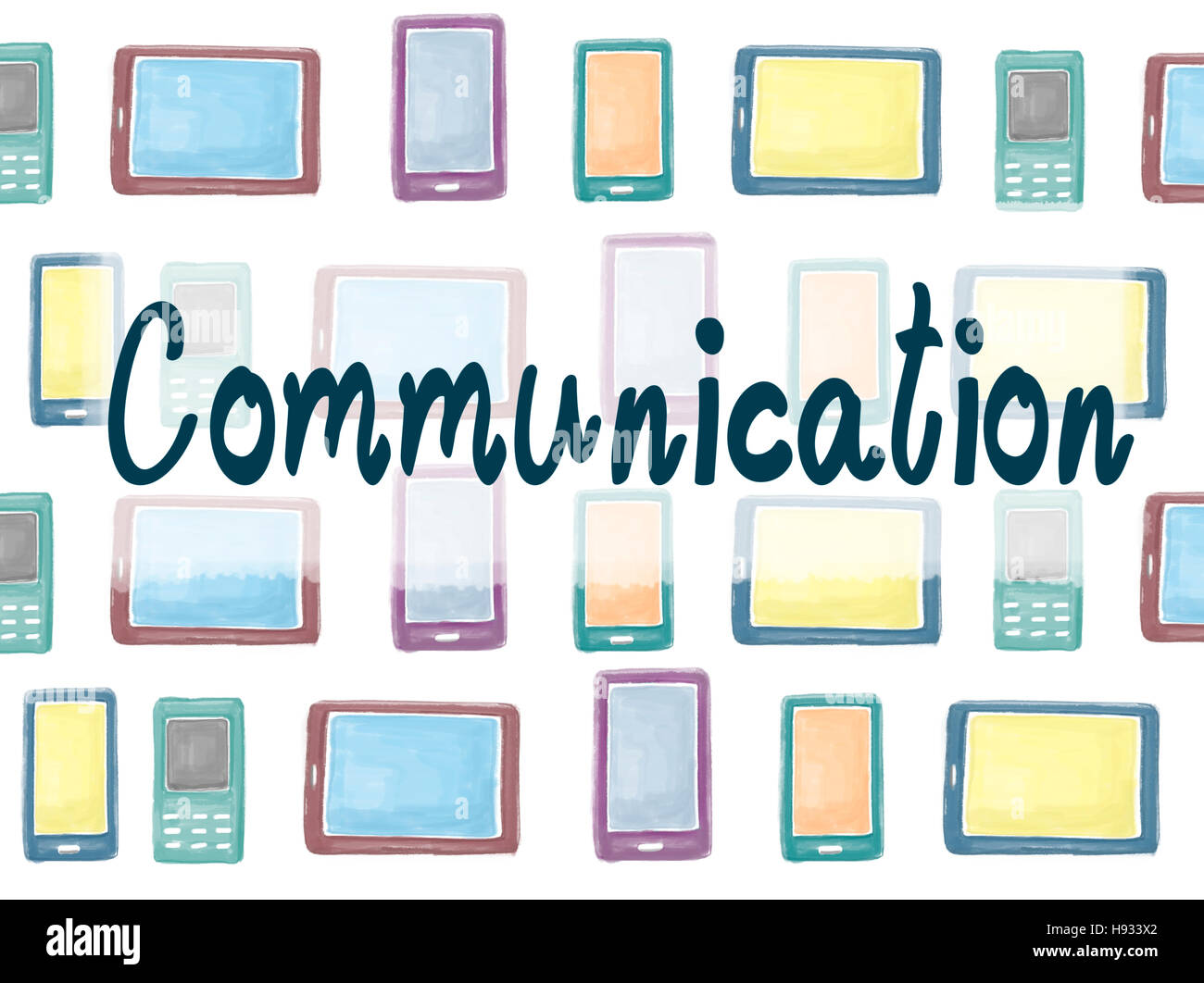 La Comunicazione La comunicazione di collegamento il concetto di interazione Foto Stock