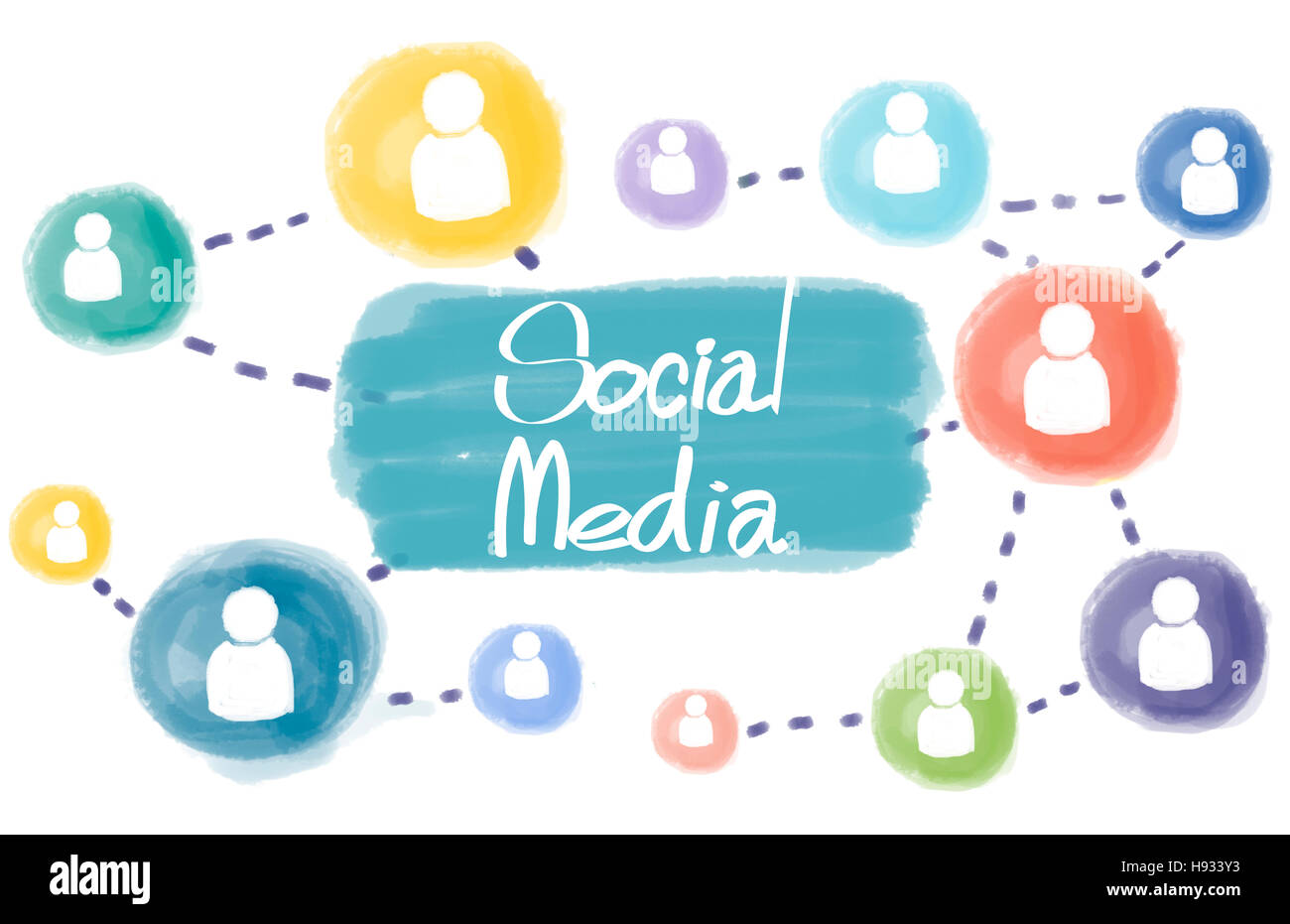 Social Media connessione globalizzazione concetto di comunicazione Foto Stock