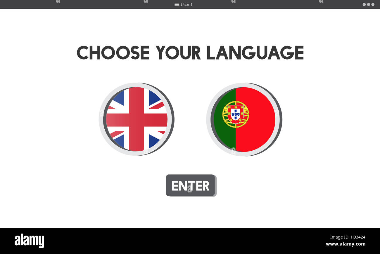 Portogallo inglese lingua di comunicazione Concept Foto Stock