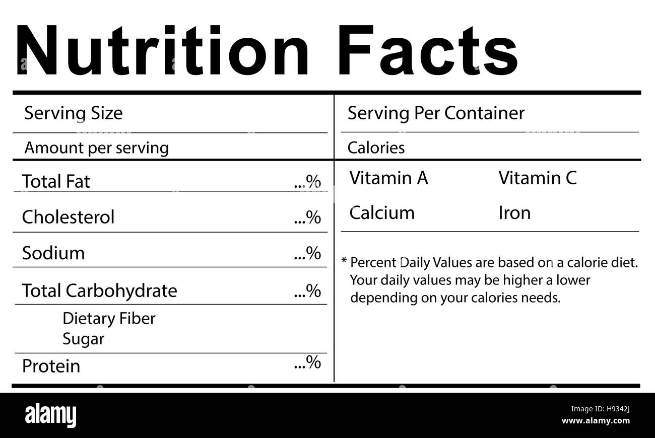 Fatti di nutrizione Salute Medicina Eatting dieta alimentare Concept Foto Stock