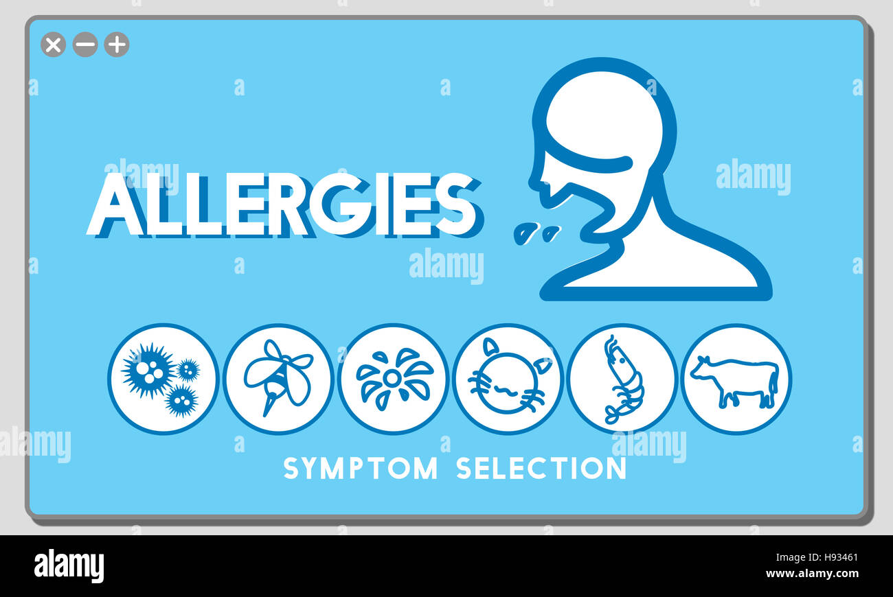 Allergia sensibilità ipersensibile Healthcare Concetto di infezione Foto Stock