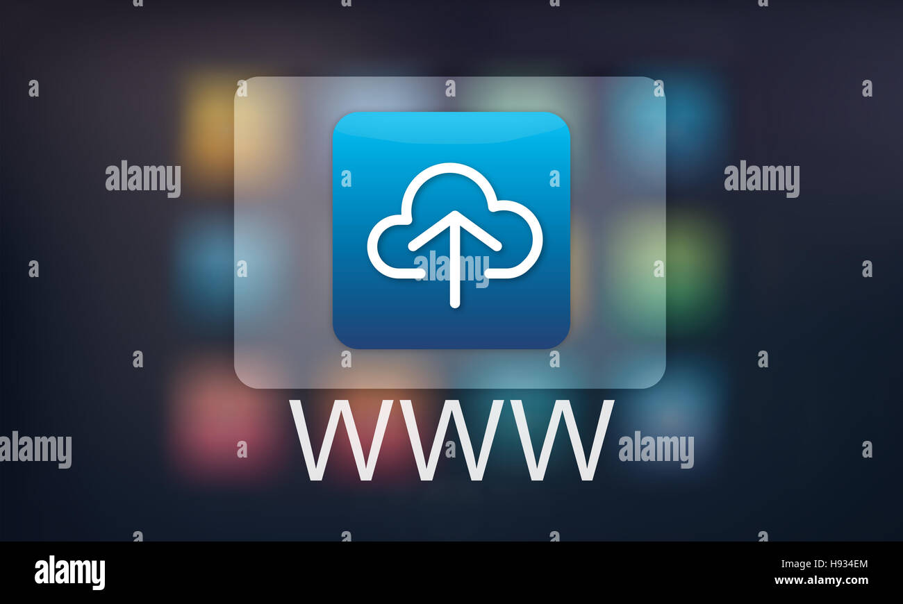 Il Cloud Computing la condivisione dei dati di storage concetto grafico Foto Stock