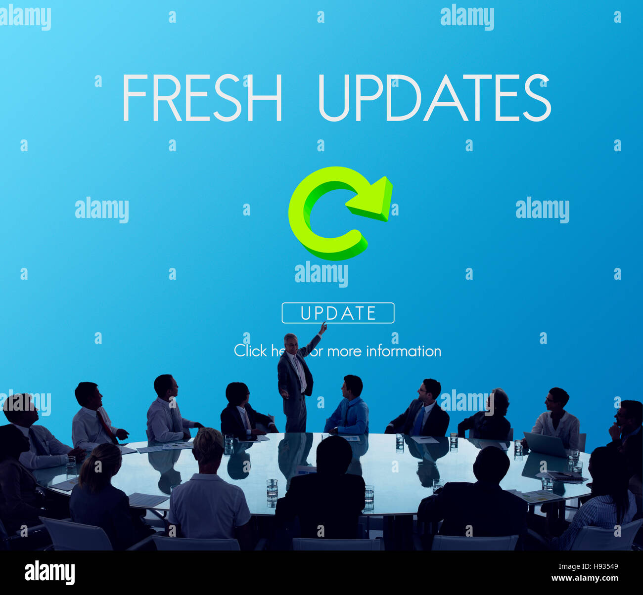 Versione più recente di aggiornamenti freschi gli aggiornamenti dell'applicazione Nozione Foto Stock