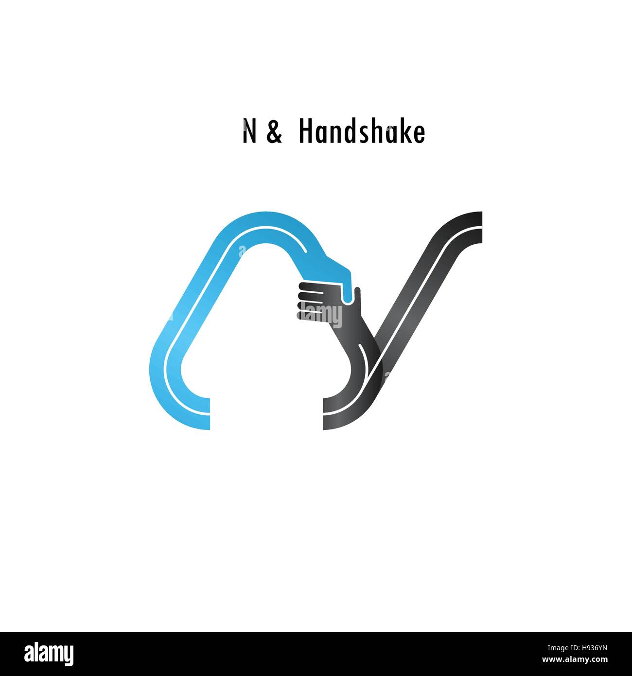 N- lettera astratta icona logo design template vettoriale.offerta Business,icona di partenariato.aziendali e logotipo industriale simbolo.vettore Illustrazione Vettoriale
