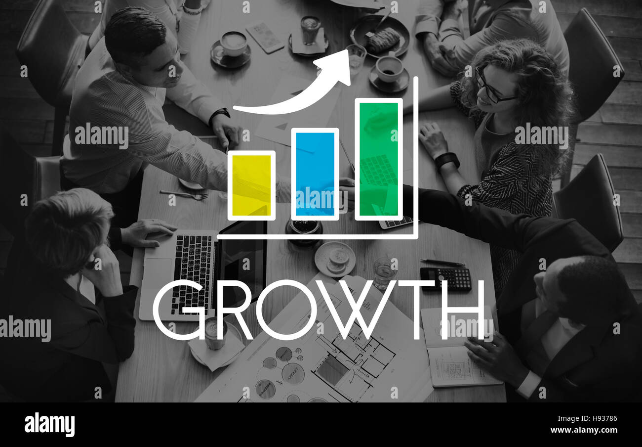 Lo sviluppo del business la crescita Bar concetto grafico Foto Stock