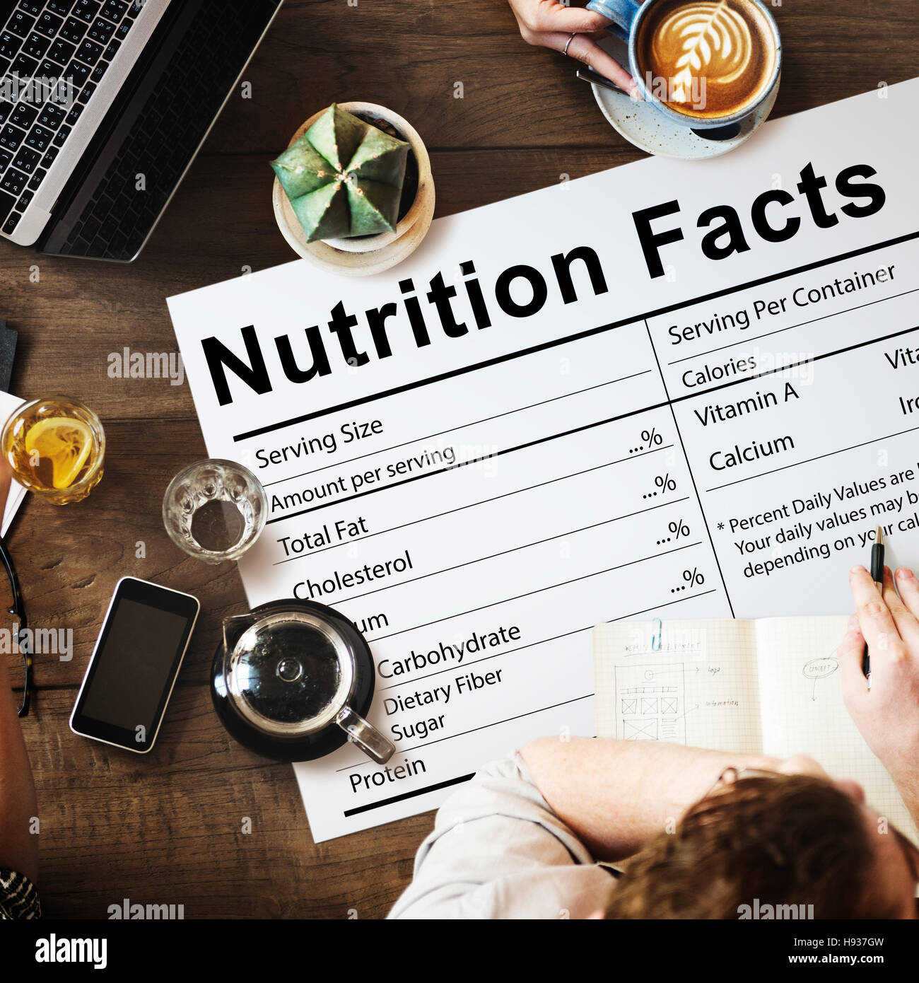 Fatti di nutrizione Salute Medicina Eatting dieta alimentare Concept Foto Stock