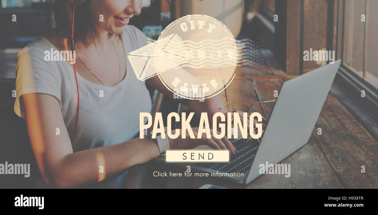 Postali recapito postale timbro concetto grafico Foto Stock