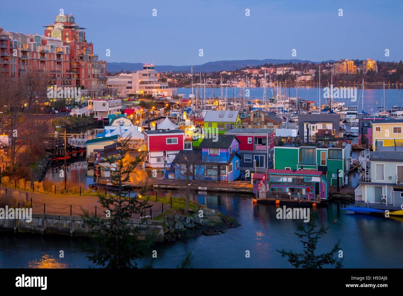Fisherman Wharf, Victoria Harbour, l'isola di Vancouver, Brithish Columbia, Canada Foto Stock